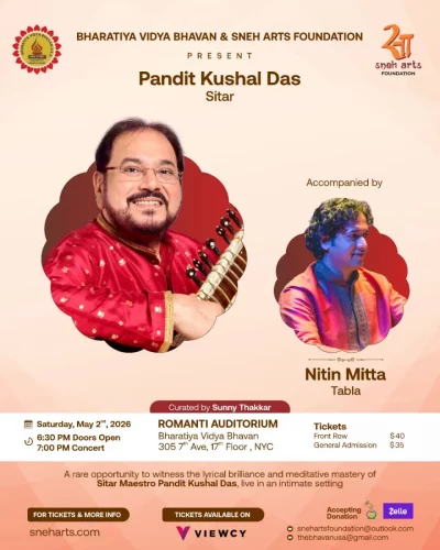 Pandit Kushal Das Sitar Concert NYC 2026 | Live Indian Classical Music Event